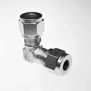 HOKE 4LU316 UNION 90 DEGREE ELBOW 1/4 IN X 1/4 IN TUBE OD GYROLOK 316 STAINLESS - Picture 1 of 3