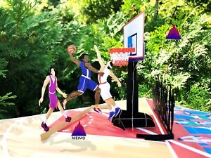 3D Pop Up Greeting Card Basketball Game Sports Team Boys Girls Father Dad Kids