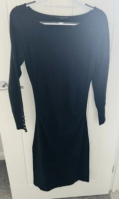 Women's Black Knit fitted Dress By Coast Sz14 - Image 1 of 4