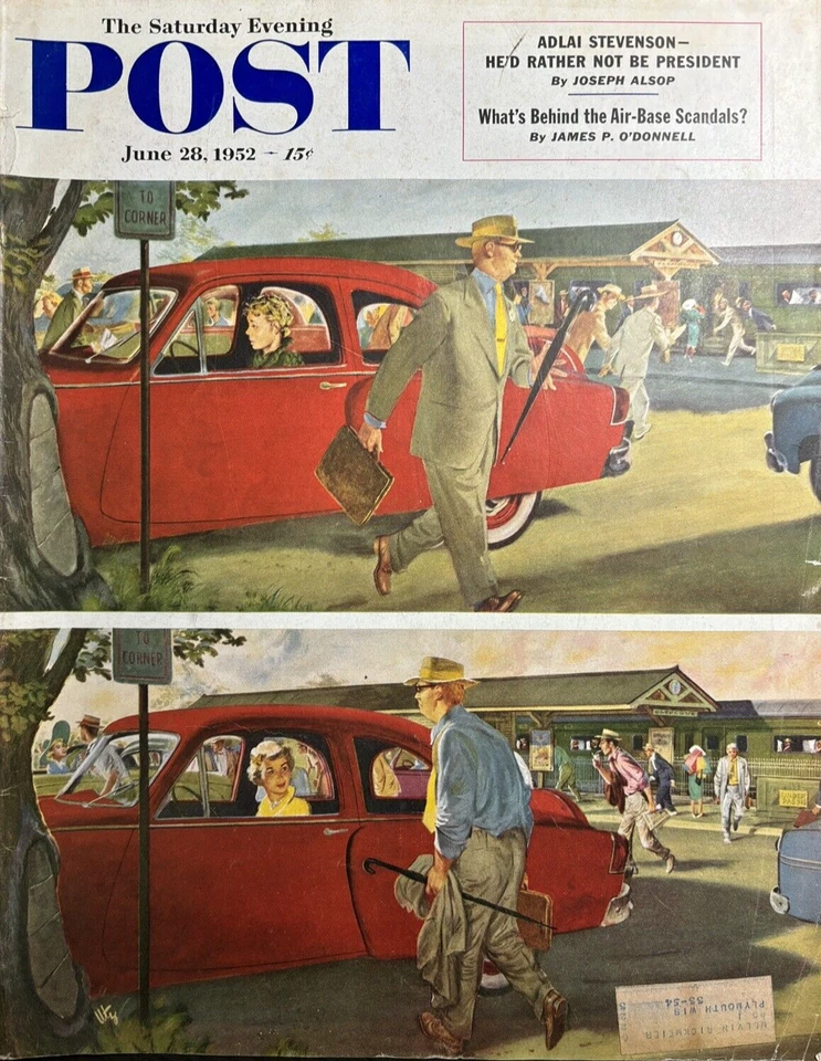 1952 Thornton Utz Saturday Evening Post Original Magazine Cover Only - Image 1 of 1