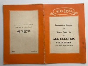 ALFA LAVAL ELECTRIC CREAM SEPARATOR 106AE 107AE 108AE Instruction Parts Manual 2 - Bild 1 von 3