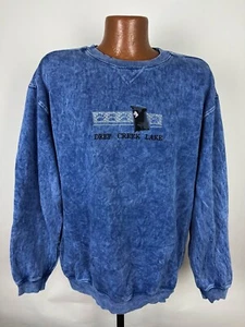 Sudadera De Colección Años 90 Lavado Ácido Hombres XL Deep Creek Lake Bear Naturaleza Bordada - Imagen 1 de 15