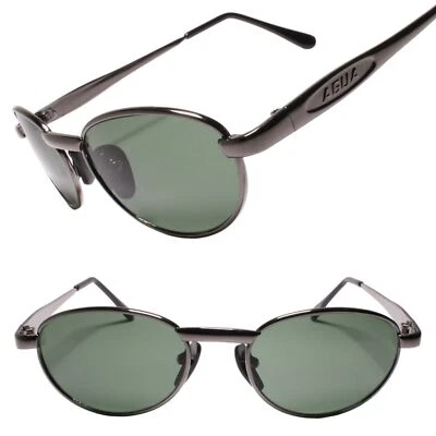 Gafas de sol ovaladas de bronce vintage clásicas estilo hippie con lentes teñidas de verde Foto 1 de 3