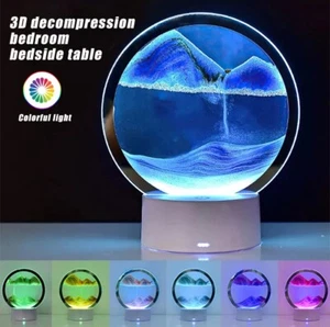 Moving Sand Art Picture Hourglass Deep Sea Sandscape Glass 3D Quicksand Painting - Picture 1 of 8