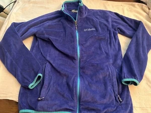 Columbia Jacket Girls XL Purple Fleece Sweater Sweatshirt Layer Full Zip 18/20 - Picture 1 of 5