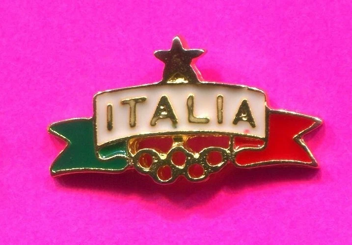 奥林匹克徽章 20 世纪 70 年代通用意大利 NOC PIN 罕见别针装饰珐琅意大利别针  — 第 1/1 张图片