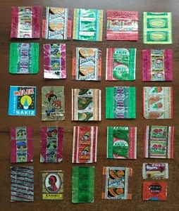 Chewing gum wrappers. Vintage inserts 26 pcs. Rare. Kaugummi, Strawberry, mint - Picture 1 of 24