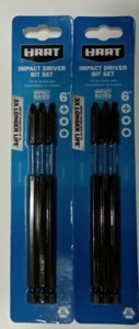 HART 3-PIECE 6-INCH INPACT DRIVER BIT SET TORSION ZONE PACK OF 2 - Picture 1 of 2