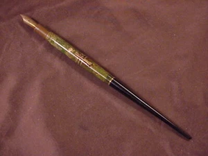 ^ WAHL EVERSHARP GREEN/BRONZE DESK PEN, GOLD SEAL/SIGNATURE NIB, LF/GFT, c'30 - Picture 1 of 7