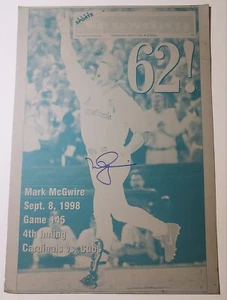 Mark McGwire Signed Newspaper Printing Plate 62 HRs Newsday 9/9/98 - Picture 1 of 6