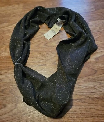 Bufanda Coldwater Creek Lurex Infinity marrón y dorado mezcla metálica de lana nueva con etiquetas Foto 1 de 4