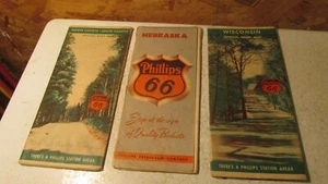 Lote 2 3 mapas de carreteras antiguos Phillips 66 - Imagen 1 de 2