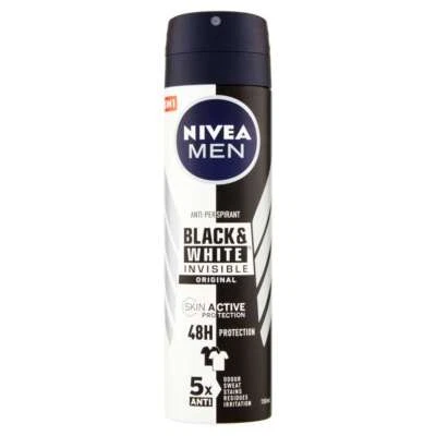 Deodorante Spray Uomo Black e White Lunga Durata 48h Nivea Men 5in1 150ml