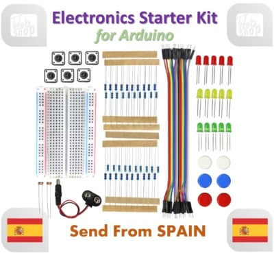 Electronics Starter Kit for Arduino UNO R3 Breadboard LED Jumper Wire Button - Immagine 1 di 4