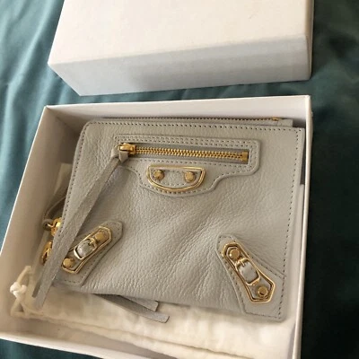 Cartera Balenciaga para mujer - Portefeuille - Gris nueva - Herrajes dorados - Bolsa antipolvo Foto 1 de 4