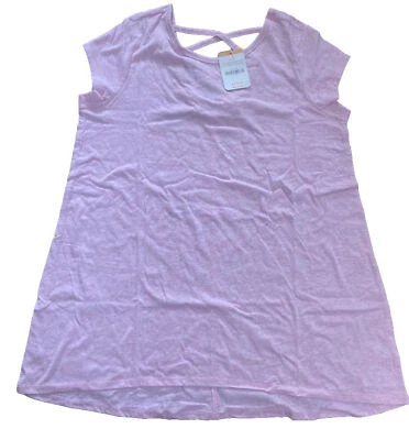 Gymboree Girls Speckled Lattice Back Short Sleeve Tunic Length Dress Pink XL 14 - Image 1 of 2