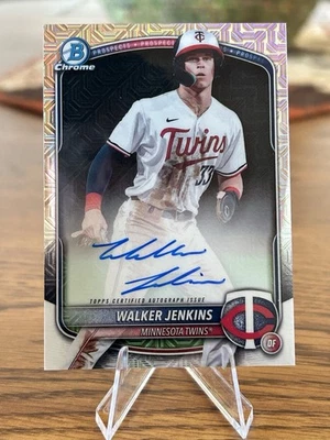 2025 Bowman Chrome Mega Box Mojo Refractor Auto Walker Jenkins Twins #BMA-WJ - Image 1 of 2