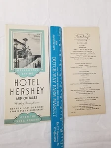 Vintage Hotel Hershey Cottages PA Pennsylvania Tourist Souvenir Brochure + Rates - Picture 1 of 6