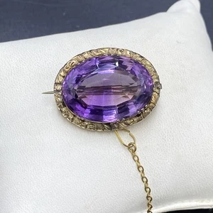 Antique Amethyst Brooch - Picture 1 of 9