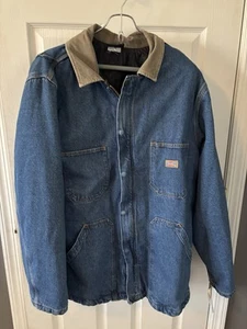 NOS Vtg Dickies Denim Detroit Jacket Size XL Y2K NWT Corduroy Collar Workwear - Picture 1 of 10