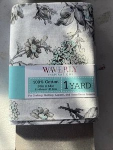 Waverly inspirations 1 yard fabric 100% cotton gingham Blk teal White 36"X44" - Picture 1 of 1