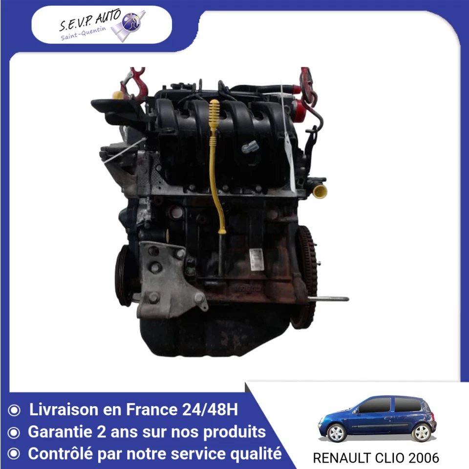 🇫🇷 MOTEUR   RENAULT CLIO II PH.2 01-06 1.2 16V (BB05, BB0W, BB11, BB27, BB2T, - Photo 1/3
