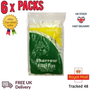 6x Sharrow Standard XL Filter Tips 8mm Width  6 Packets x 200 Tips = 1200 Tips - Picture 1 of 6
