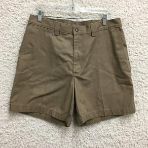 VINTAGE LL Bean Shorts 34 Mens Brown Chino Flat Front Pockets Classic Casual - Picture 1 of 10