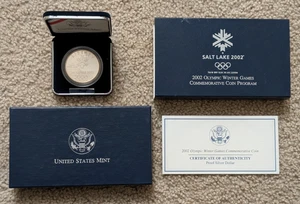 2002 Proof Silver Dollar Salt Lake Olympic Winter Games Coin OGP - Picture 1 of 3