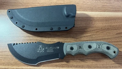 TOPS Tom Brown Tracker Fixed Blade Knife, 1095HC Steel, Micarta Handle, Sheath - Image 1 of 4