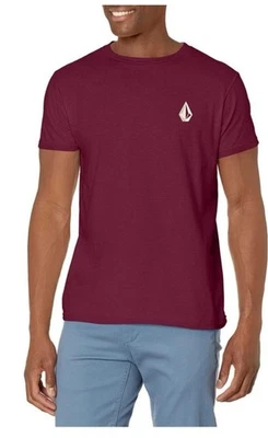 Mens NWT Volcom Blaquedout Shirt Small Marroon Burgundy Skating Fast Shipping - Image 1 of 4