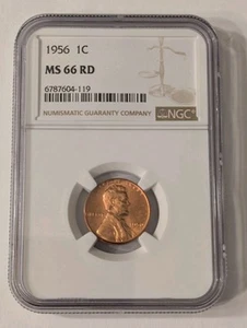 1956-P LINCOLN WHEAT CENT NGC MS66RD - Bild 1 von 2