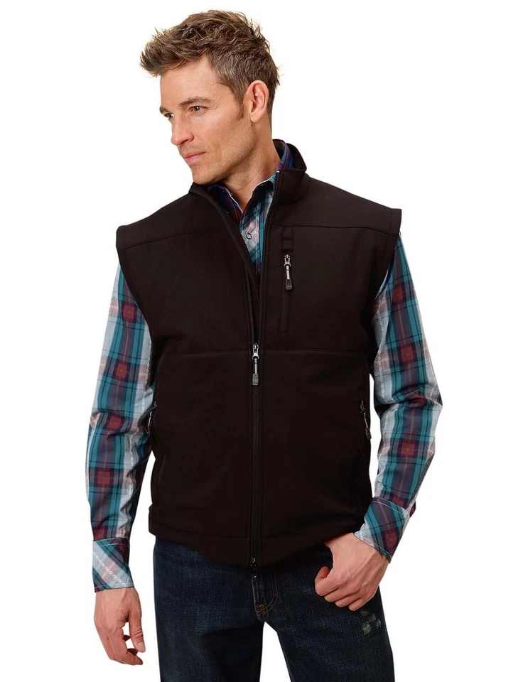 Chaleco Roper Western Para Hombres Cremallera Oculto Llevar Negro 03-097-0789-0524 BL Foto 1 de 1