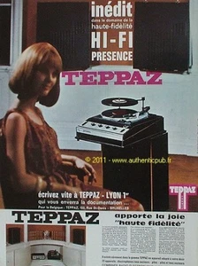 PUBLICITE TEPPAZ 432 DISQUE ELECTROPHONE HI FI DE 1966 FRENCH AD PUB VINTAGE - Picture 1 of 1