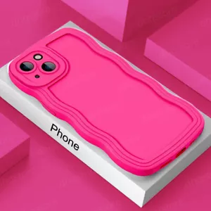 Curly Wave Frame ShockProof Soft Case For iPhone 16 15 14 Pro MAX 13 12 11 XR 8 - Picture 1 of 20