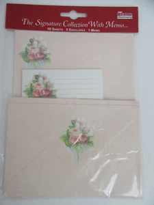 Juego de Papelería Cresta Vintage Colección Firma Sobres de Papel Memo Rosa - Imagen 1 de 2