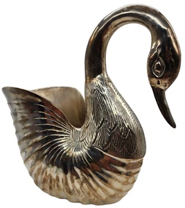 Vagabond House Pewter Swan Planter Large Silver Polished - Picture 1 of 7