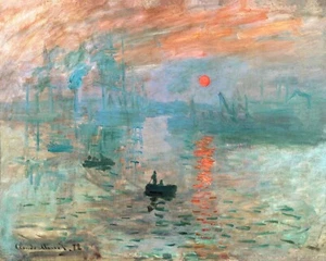 Claude Monet Impression Sunrise Painting Giclee Print on Fine Art Paper - Picture 1 of 4
