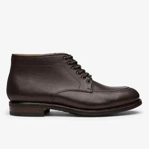 Bota de vestir chukka hecha a mano de cuero marrón chocolate para hombre elegante tobillo bajo con cordones - Imagen 1 de 4