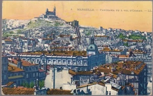 MARSEILLE 13 Panorama Flug Vogel Postkarte geschrieben an Frau BOUDET Fernand 34 ROUJAN 1916 - Bild 1 von 2