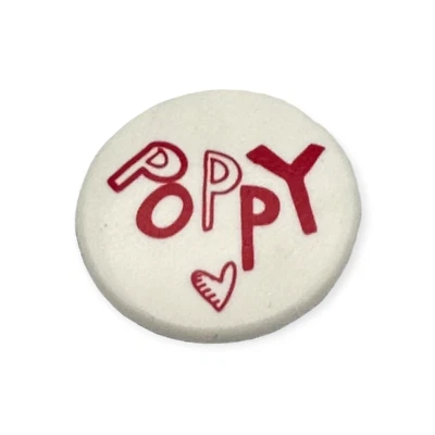 Coach Vintage White Enamel Red Poppy Heart Printed Brooches Pins Very Rare - Image 1 of 2