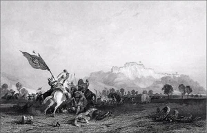 SCOTLAND - CASTLE of STIRLING : Battle of SAUCHIE-BURN (1468) - Engraving 19th - Picture 1 of 2