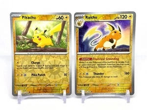 Pokemon TCG 151 Pikachu + Raichu 025-026/165 Reverse Holo NM/M- US SELLER πΊπΈ - Picture 1 of 2