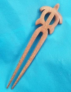 Hawaiian Koa Holz Honu Meeresschildkröte Top Haar Stick Pick-Made in Hawaii - Bild 1 von 1
