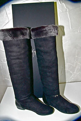 boots bottes en peau fourrées noir GIUSEPPE ZANOTTI I18046 NEUVES/BOITE val 890€ - Photo 1/4