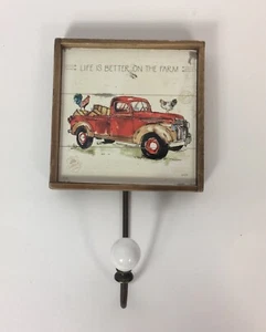 Life Is Better On The Farm Coat Hook And Sign, 5” X 8", by Anne Tavoletti - Picture 1 of 4