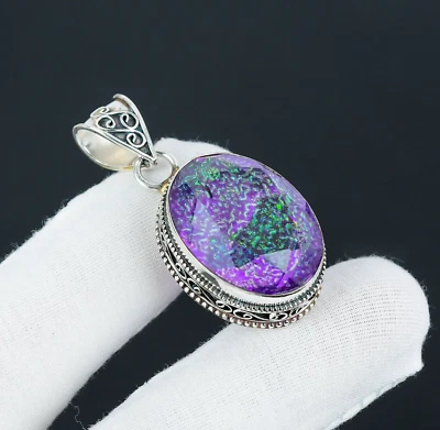 Australian Triplet Opal Gemstone Unique 925 Sterling Silver Pendant For Gifts - Image 1 of 4
