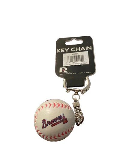 ATLANTA BRAVES KEYCHAIN BALL 2" ROUND WITH 2 DIFFERENT LOGO NEW Cover
