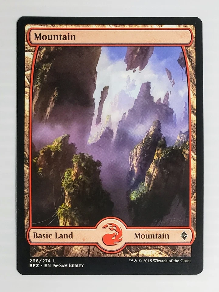 X 1 MTG Magic MOUNTAIN LP 266 Battle of Zendikar FULL ART BASIC LAND  - Image 1 of 1