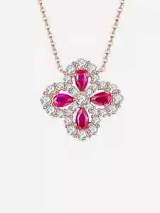 Ruby Flower Necklace - Picture 1 of 3